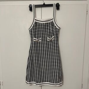Black and White Houndstooth Dress